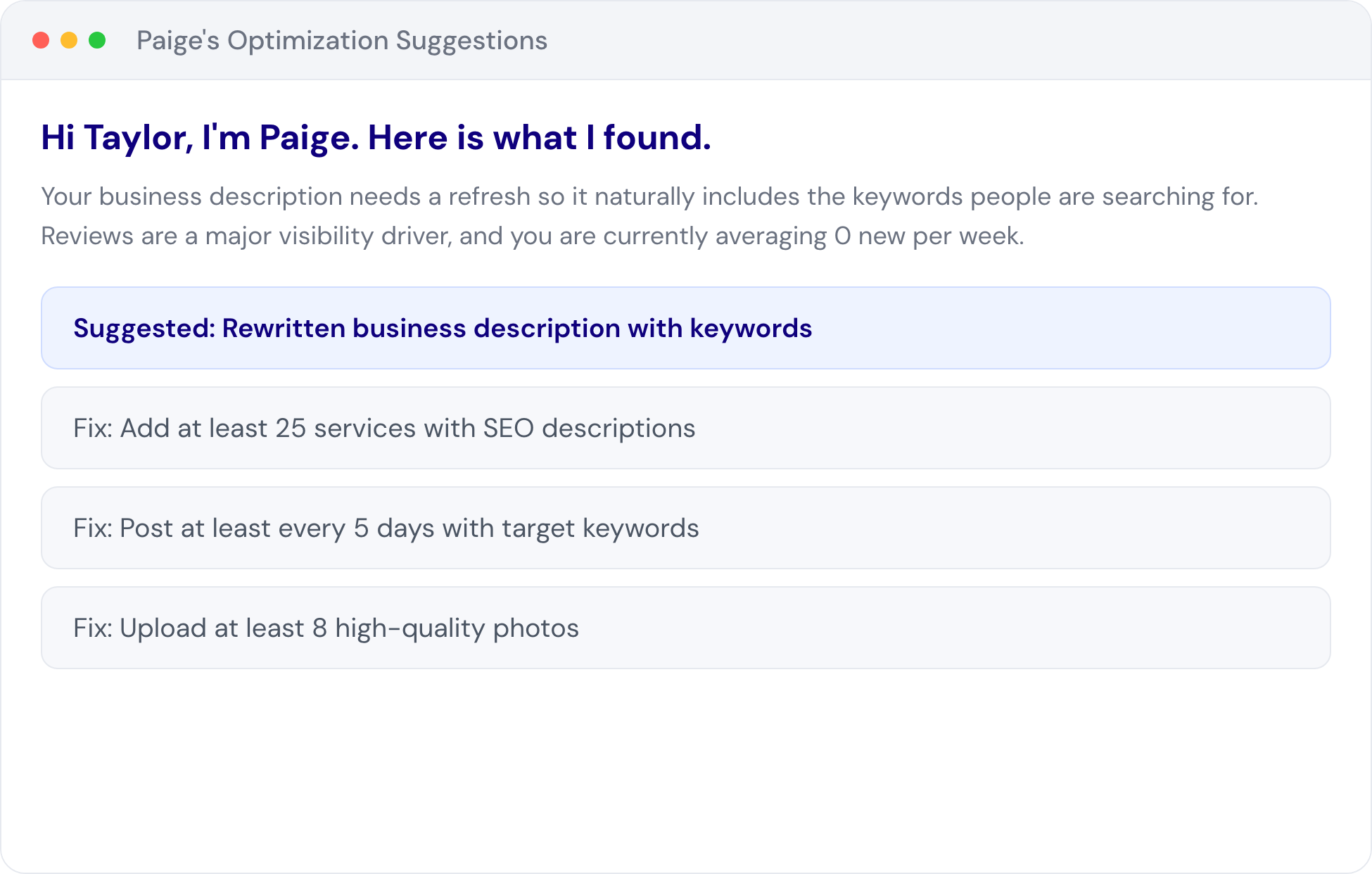 Audit report: Paige's plain-English summary and prioritized fixes
